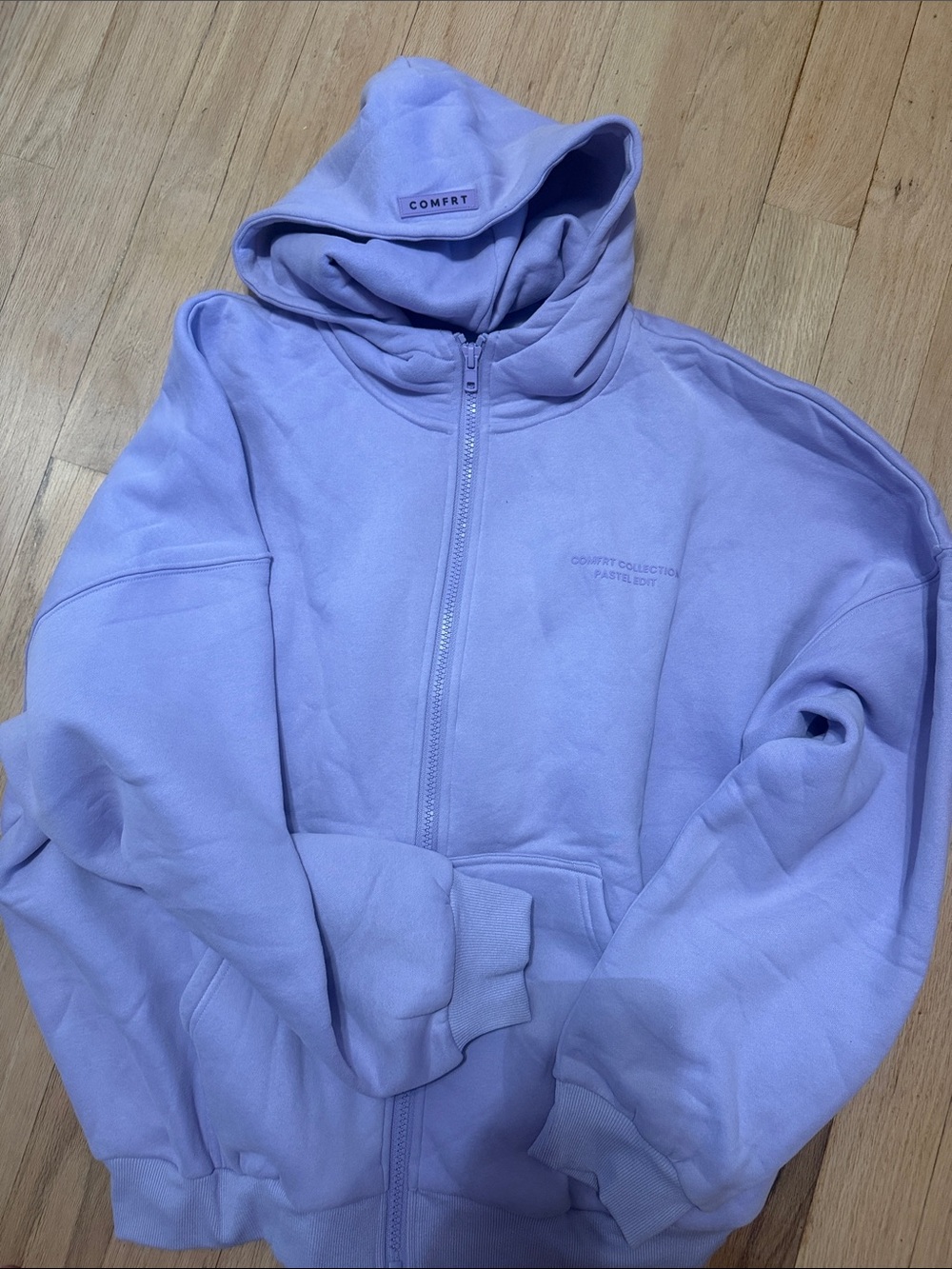 COMFRT NWT Limited Edition Pastel Edit Lavender Zip-Up Hoodie Oversized Large